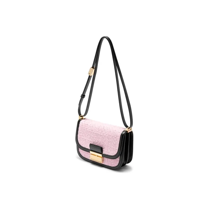 CHARLES&KEITH Tweed Charles & Keith Bag Tofu Bag Shoulder Bag Small Size Women's Composite Color-2