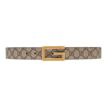 GUCCI Monogram Print Reversible Buckle Belt