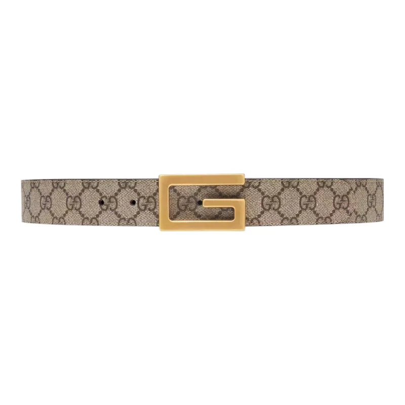 GUCCI Monogram Print Reversible Buckle Belt-0