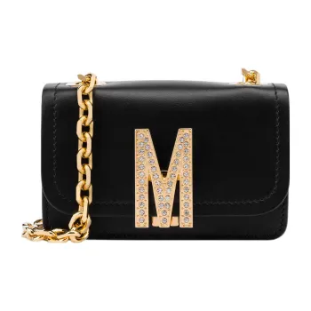 MOSCHINO Calfskin Crossbody Bag, Shoulder Bag Women's Black
