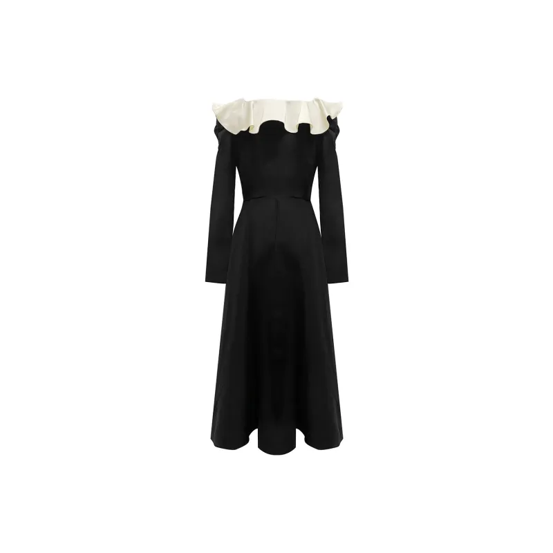 FOREVER 21 A Line Skirt Dress Black-1