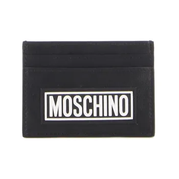 MOSCHINO Leather Card Holder Men's Black
