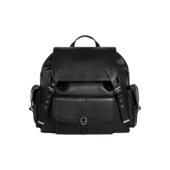 CELINE Smooth Cow Leather Backpack Large Size Men's Black