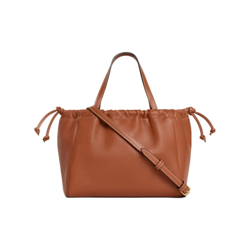 CELINE CabasTriomphe Smooth Cow Leather Shoulder Bag, Crossbody Bag, Handbag Trumpets Women's Tawny-2