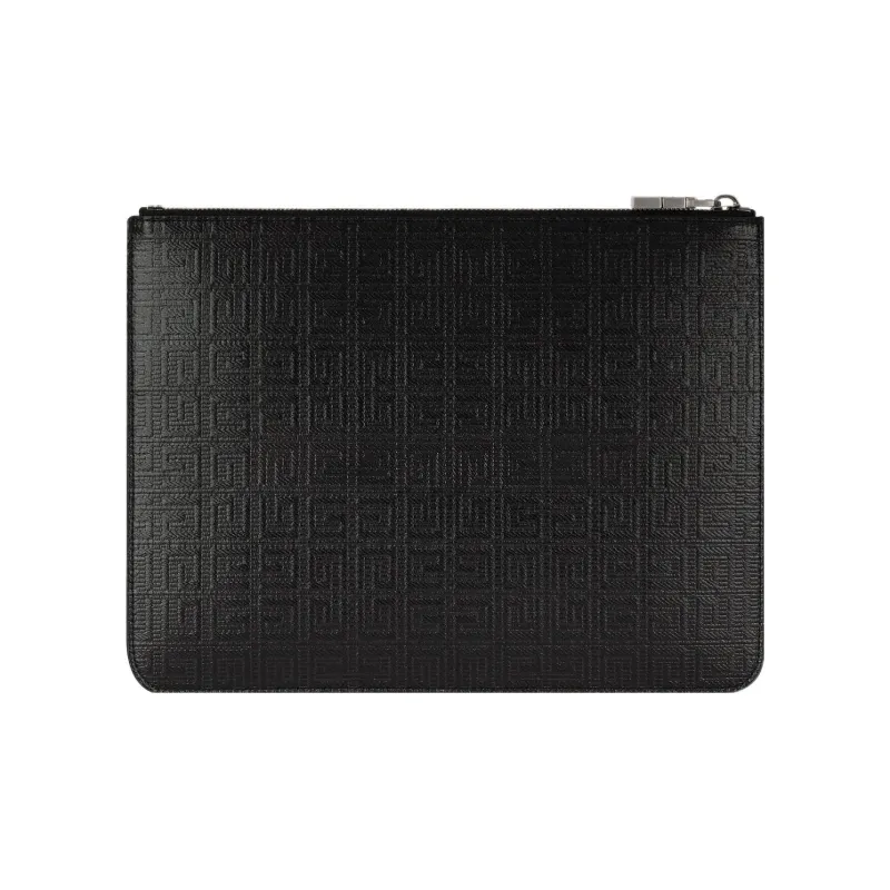 GIVENCHY Coated Canvas With Cotton Blend Clutch Large Size Men's Black-1