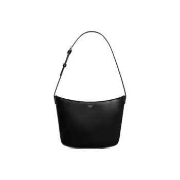 CELINE Croque Cow Leather Handbag, Shoulder Bag Women's Black