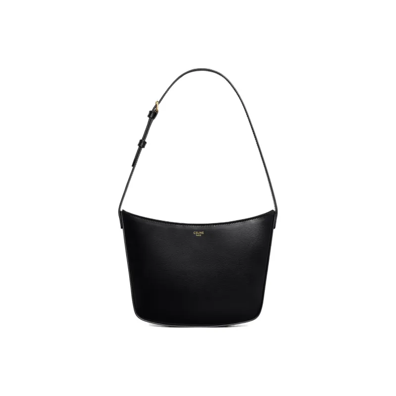 CELINE Croque Cow Leather Handbag, Shoulder Bag Women's Black-0
