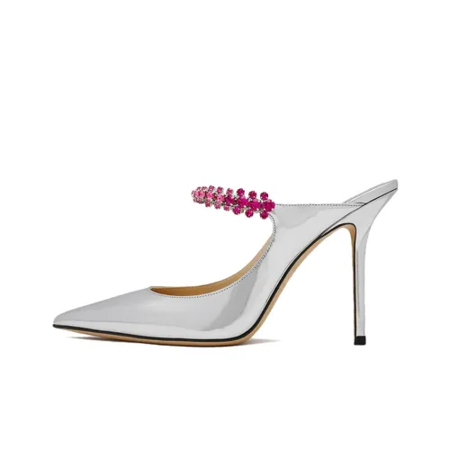 Jimmy Choo Bing Wrap toe Slippers Women's Silver