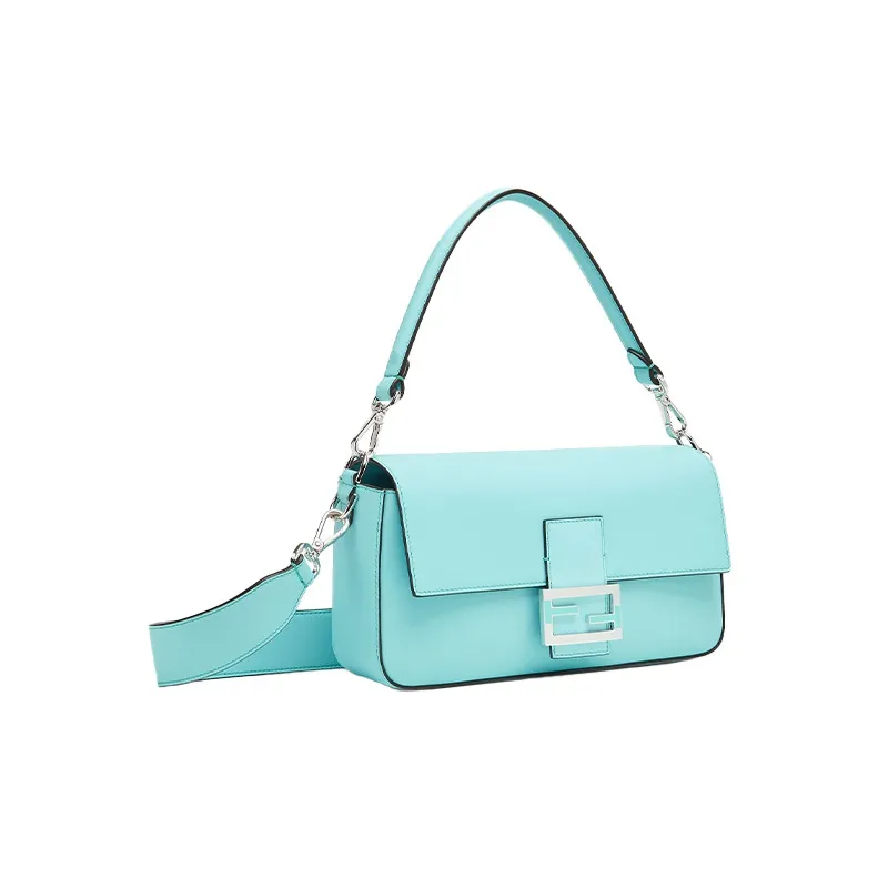 FENDI Tiffany & Co. Collaboration Baguette Cow Leather Portable Crossbody Bag Shoulder Bag Women's Light Blue-1