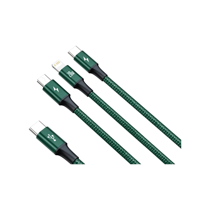 Baseus 1.5m One Drags Three All in one Extreme Speed Collection Type C To M+L+C PD 20W Fast Charging Cable-7