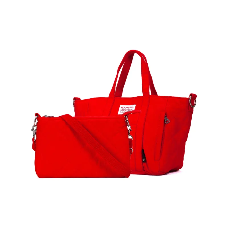 ROOTOTE Cotton Shoulder Bag, Crossbody Bag, Handbag Regular Women's Gray/Green/Red/Black-14