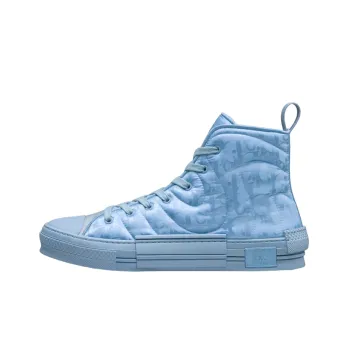 DIOR B23 High Top Erl Blue DIOR Oblique Mirage Quilted Technical Fabric With Swirl Motif