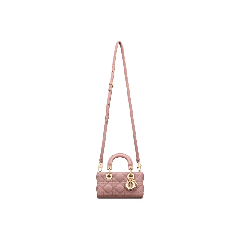 DIOR Lady D-JOY Sheepskin Daisie Bag Shoulder Bag Crossbody Bag Handbag Extra Mini Women's Pink Peony-5