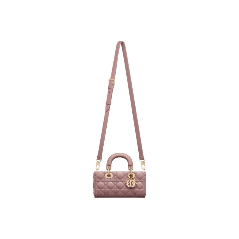 DIOR Lady D-JOY Sheepskin Daisie Bag Shoulder Bag Crossbody Bag Handbag Small Size Women's Pink Peony-5