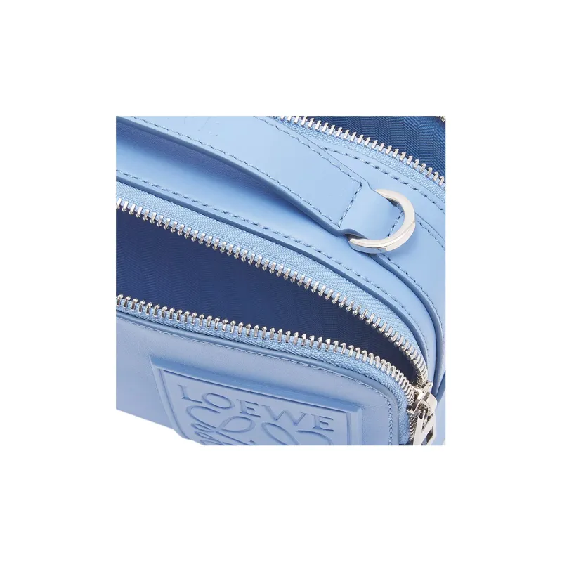 LOEWE Satin Cow Leather Camera Bag Handbag Shoulder Bag Crossbody Bag Mini Men's Light Blue-5