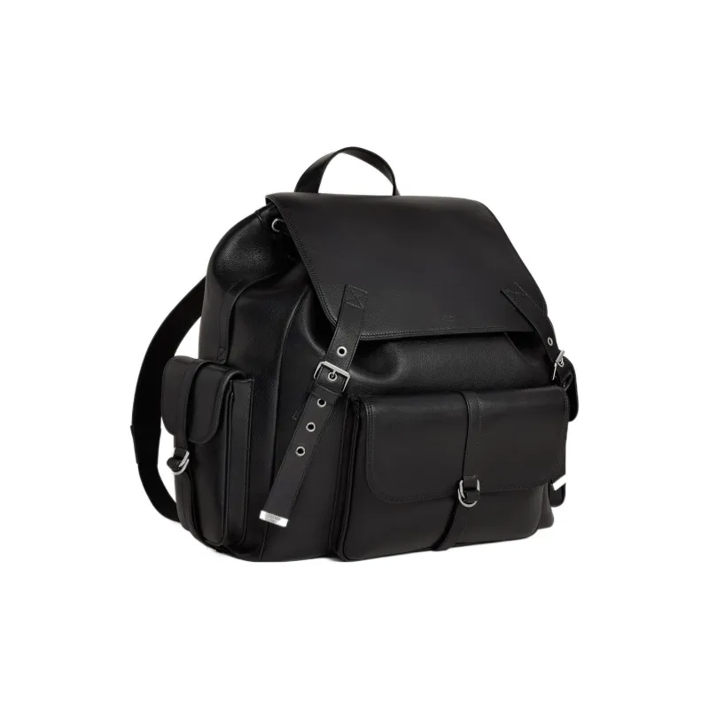 CELINE Smooth Cow Leather Backpack Large Size Men's Black-1