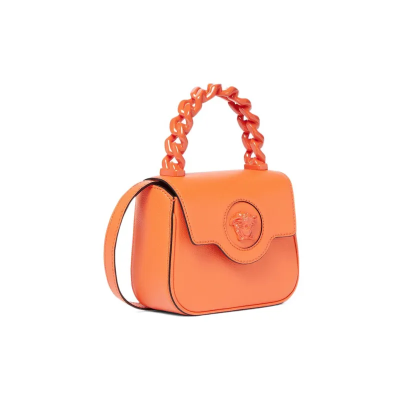 VERSACE La Medusa Calfskin Shoulder Bag Crossbody Bag Handbag Mini Women's Orange-2