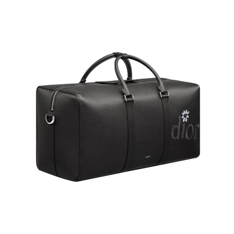 DIOR Lingot Grained Calfskin One Shoulder Crossbody Portable Travel Bag Men's Black-2