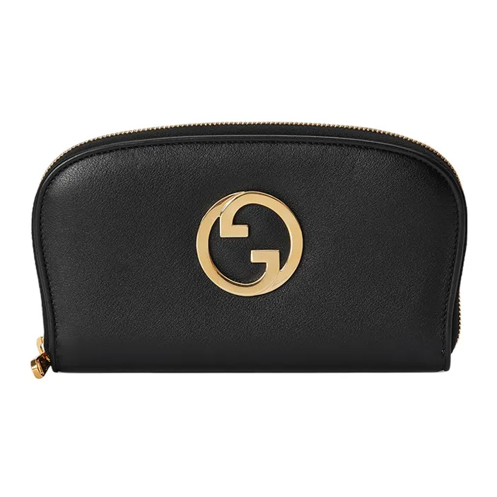 GUCCI Blondie Leather Wallet Unisex Black-0