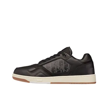 DIOR B27 Low Erl Black Smooth Calfskin And DIOR Oblique Galaxy Leather