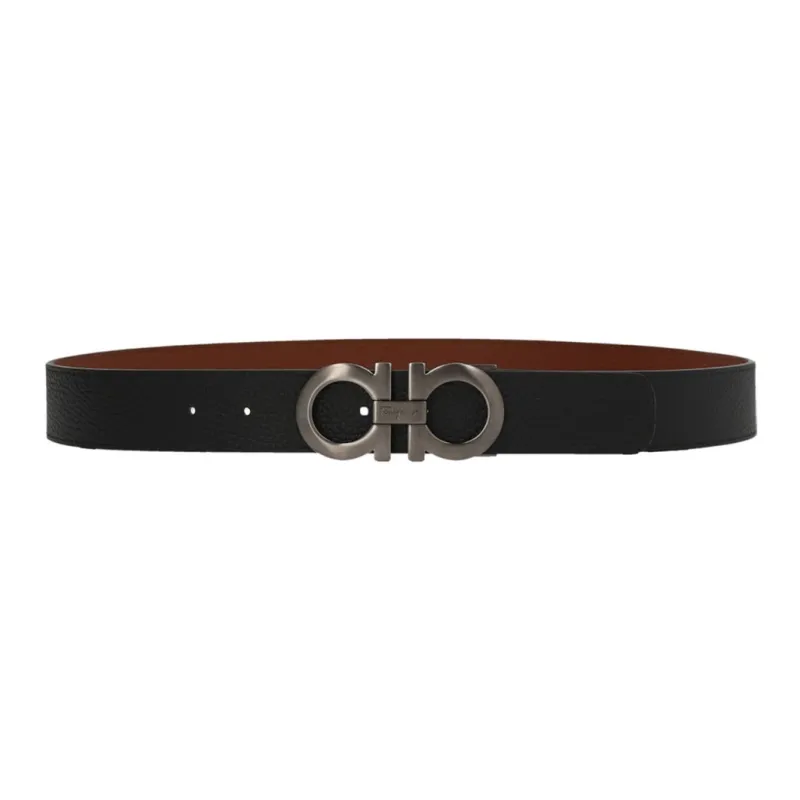 FERRAGAMO Minimalist Style Fashion Trend Versatile Smooth Buckle Belt Men's Width  3.5cm-1