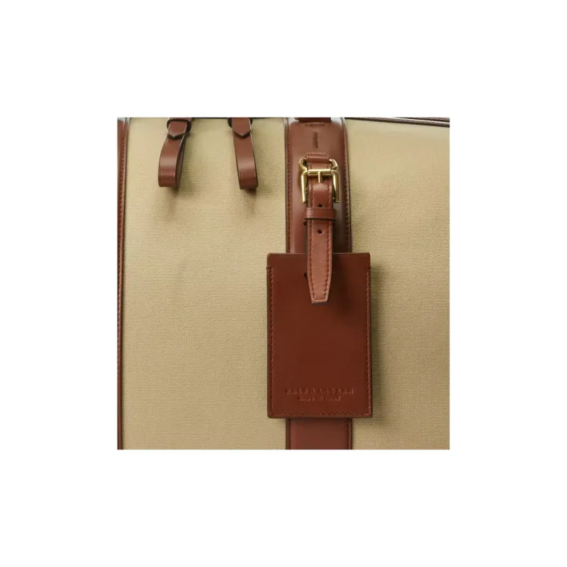 Polo Ralph Lauren Welington Cotton Canvas With Calfskin Trim Shoulder Bag Crossbody Bag Handbag Men's Brown-4