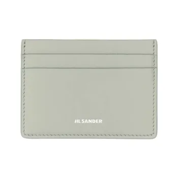 JIL SANDER Calfskin Card Holder, Wallet Women's Green
