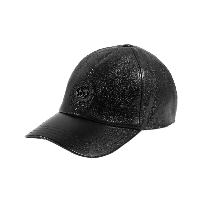 GUCCI Double G Leather Baseball Hat-0