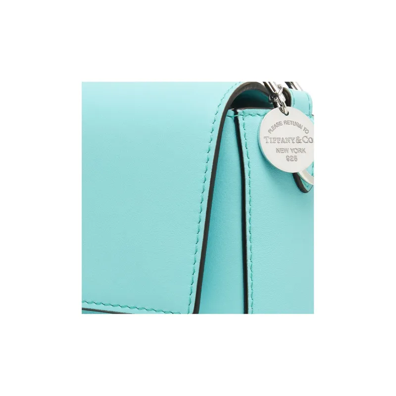 FENDI Tiffany & Co. Collaboration Baguette Cow Leather Portable Crossbody Bag Shoulder Bag Women's Light Blue-5