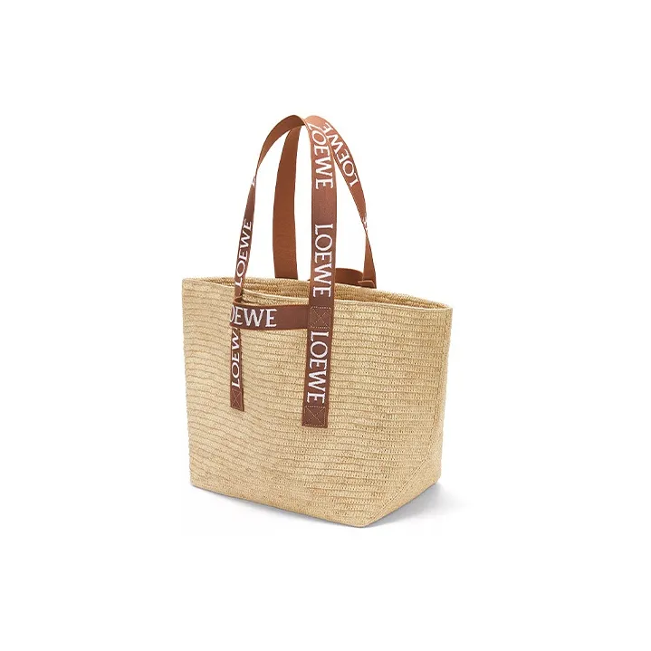 LOEWE Fold Shopper In Raffia Natural/Tan-1
