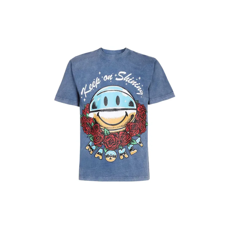 Market Smiley Keep On Shining Washed T Shirt-0