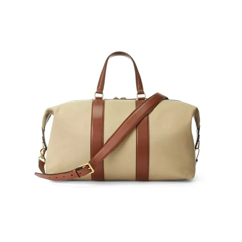 Polo Ralph Lauren Welington Cotton Canvas With Calfskin Trim Shoulder Bag Crossbody Bag Handbag Men's Brown-2