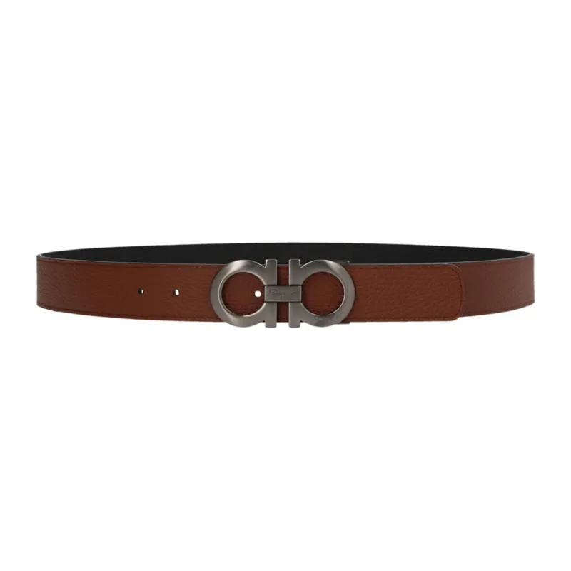 FERRAGAMO Minimalist Style Fashion Trend Versatile Smooth Buckle Belt Men's Width  3.5cm-0