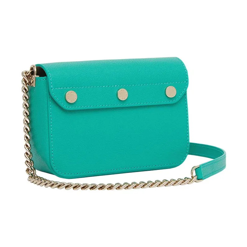 Furla Metropolis Collection Textured Calfskin Shoulder Bag Crossbody Bag Mini Women's Green-2
