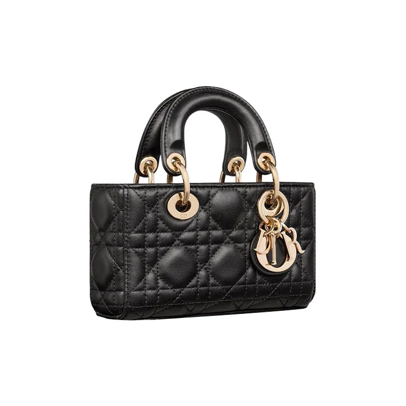 DIOR Lady D JOY Lambskin Lady Dior Bag, Shoulder Bag, Crossbody Bag, Handbag Extra Mini Women's Black-3