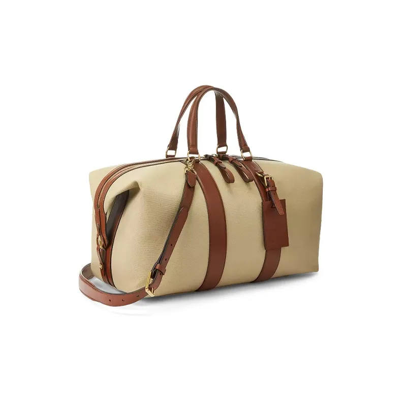 Polo Ralph Lauren Welington Cotton Canvas With Calfskin Trim Shoulder Bag Crossbody Bag Handbag Men's Brown-1