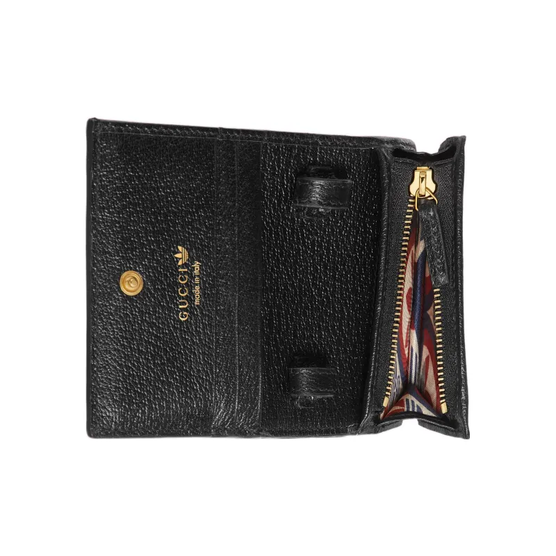 GUCCI Adidas Collaboration Leather Small Square Bag Shoulder Bag Crossbody Bag Unisex Black-6