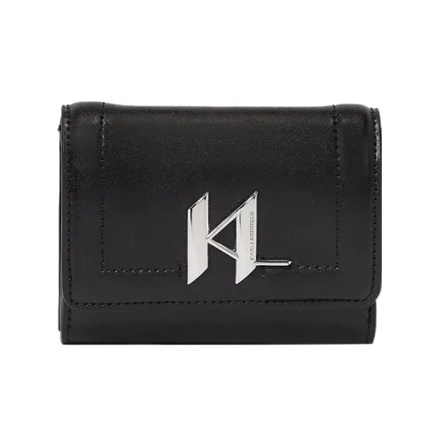 KARL LAGERFELD Cow Leather Wallet Women's Black
