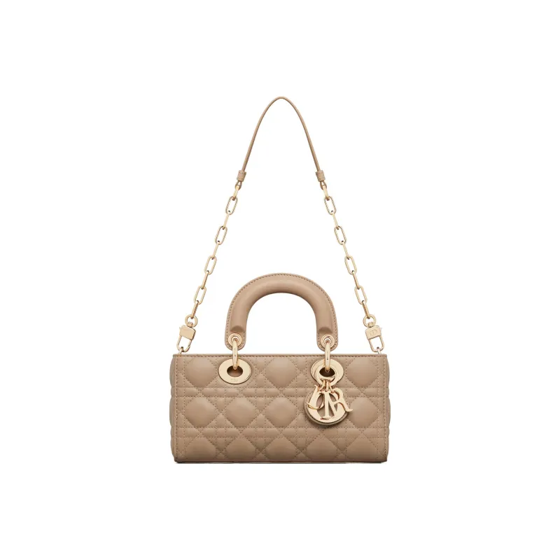 DIOR Lady D-JOY Sheepskin Daisie Bag Shoulder Bag Crossbody Bag Handbag Small Size Women's Hazelnut Berry-4