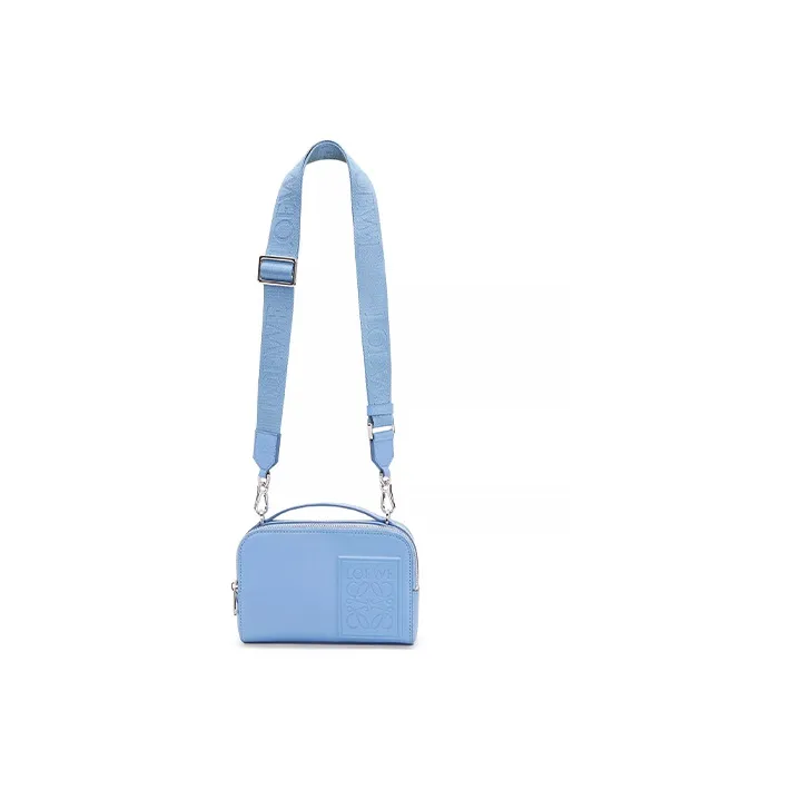 LOEWE Satin Cow Leather Camera Bag Handbag Shoulder Bag Crossbody Bag Mini Men's Light Blue-3