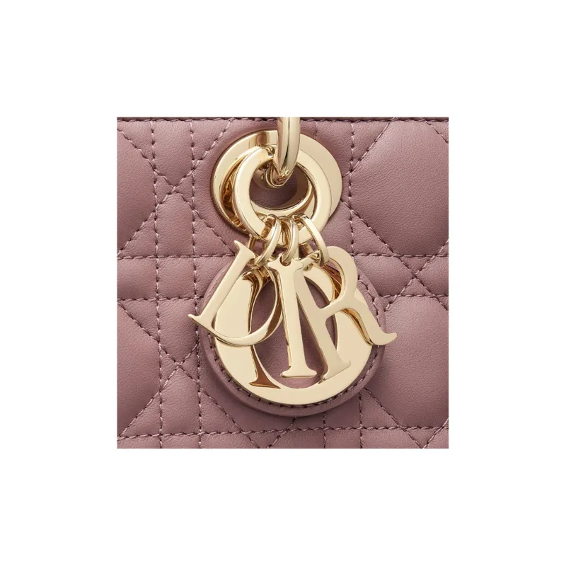 DIOR Lady D-JOY Sheepskin Daisie Bag Shoulder Bag Crossbody Bag Handbag Small Size Women's Pink Peony-6