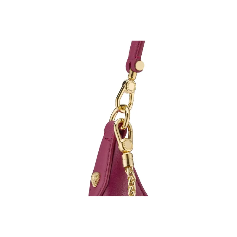 BVLGARI Serpenti Ellipse Calfskin Portable Crossbody Bag, Shoulder Bag Medium Size Women's Red-5