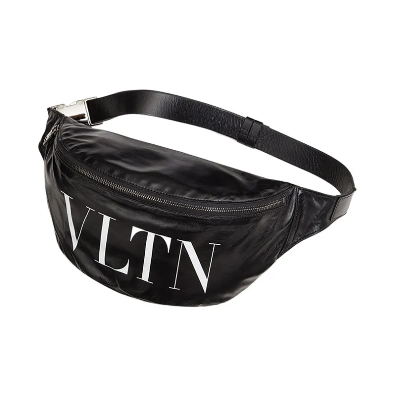 Valentino VLTN Calfskin Fanny Pack Men's Black-2