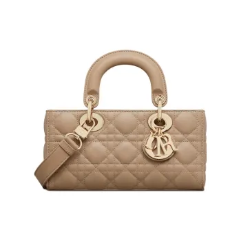 DIOR Lady D-JOY Sheepskin Daisie Bag Shoulder Bag Crossbody Bag Handbag Small Size Women's Hazelnut Berry