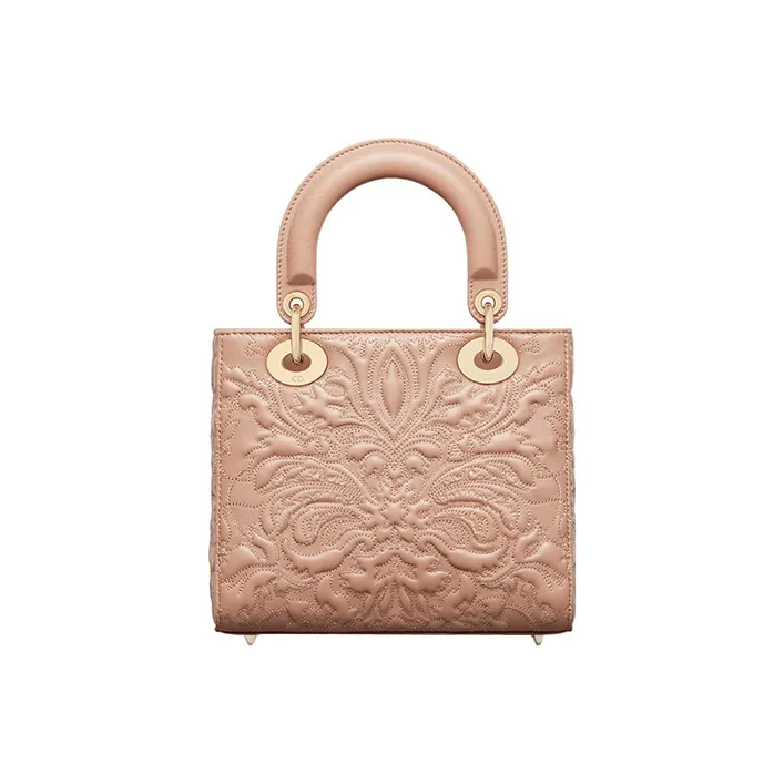 DIOR Lady DiorMy ABCDior Quilting Sheepskin Daisie Bag Shoulder Bag Crossbody Bag Handbag Small Size Women's Pink-2