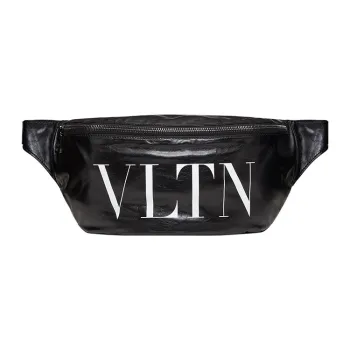Valentino VLTN Calfskin Fanny Pack Men's Black