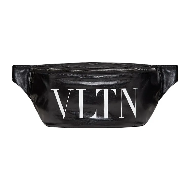 Valentino VLTN Calfskin Fanny Pack Men's Black-0