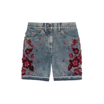 GUCCI SS23 Denim Shorts Women's Blue