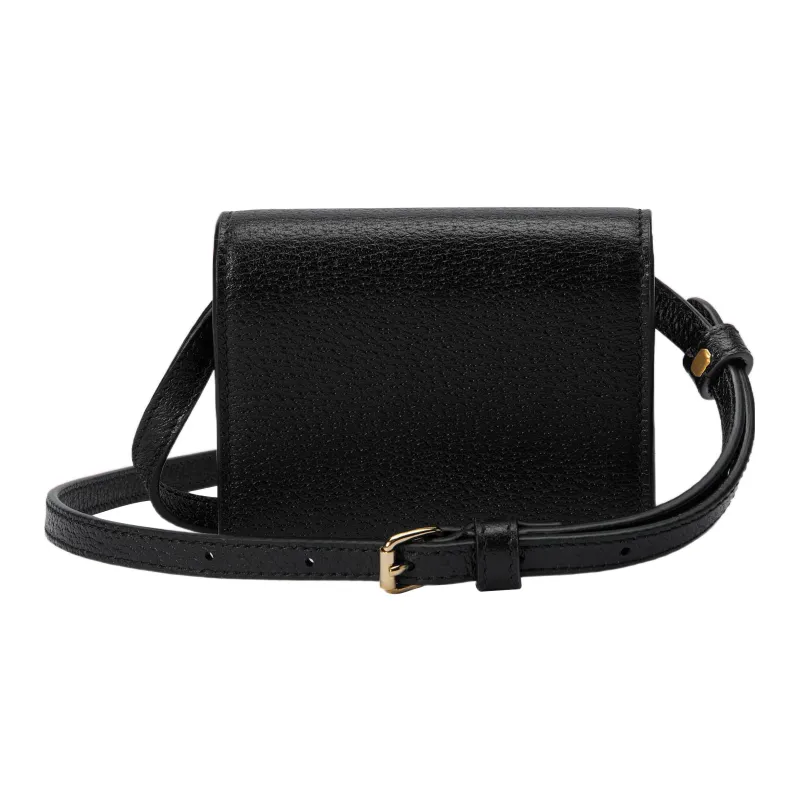 GUCCI Adidas Collaboration Leather Small Square Bag Shoulder Bag Crossbody Bag Unisex Black-3