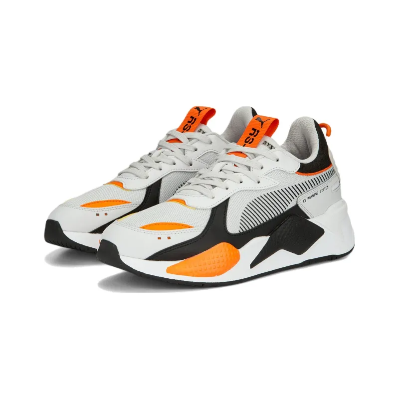 PUMA RS X Geek Anti Slip Wear Resistant Mid Top Sports Casual Shoes Orange Gray-2